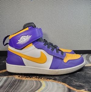 Air Jordan 1 High FlyEase Lakers Yellow Purple Men's Size 12